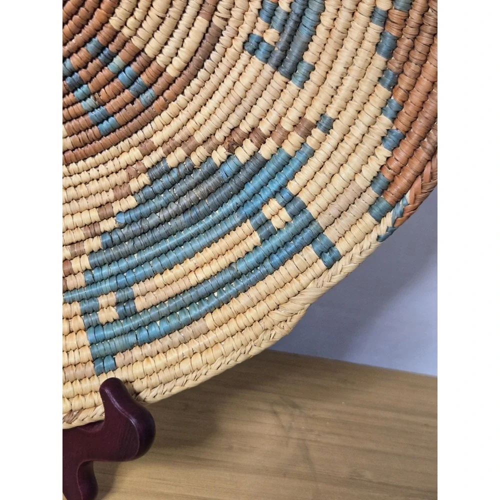Vintage Hausa Handwoven Coiled Basket/Platter 13.5